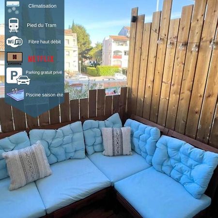 Appartement Joli T2/ Tram/ Clim/ Parking/ Wifi/ Piscine à Montpellier Extérieur photo